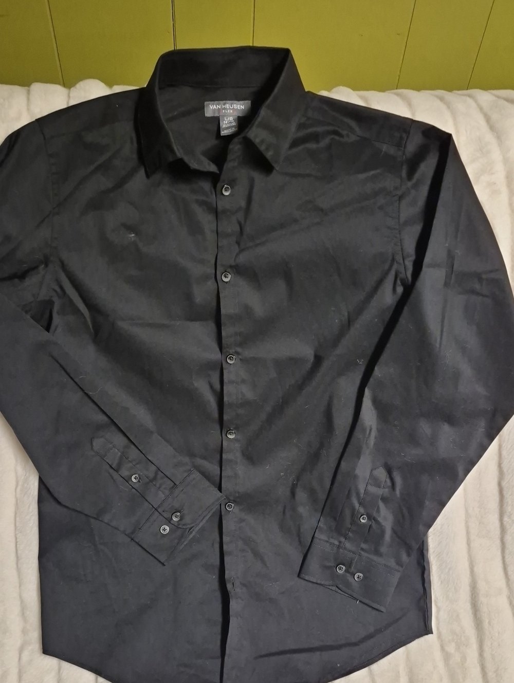 Van Heusen Men's Black Button-Down Dress Shirt